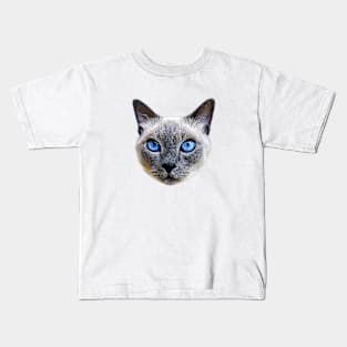 Siamese Cat Blue Eyes Kids T-Shirt